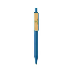 Kemijska olovka s klipsom od bambusa GRS RABS P611.08 blue-3
