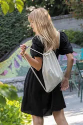 Ruksak s vezicama od recikliranog pamuka 145 g P762.63 off white-6