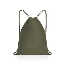 Ruksak s vezicama od recikliranog pamuka 145 g P762.63 green-1