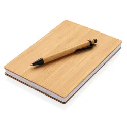 Rokovnik A5 i olovka od bambusa P772.15 brown-2
