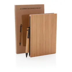 Rokovnik A5 i olovka od bambusa P772.15 brown-7