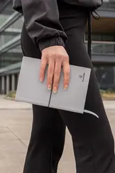 Rokovnik A5 od reciklirane kože P772.21 light grey-9