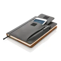 Omot za rokovnik s džepom za mobitel P773.07 black-6