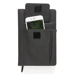 Omot za rokovnik s džepom za mobitel P773.07 black-8