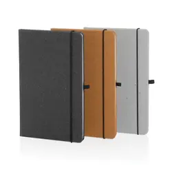 Rokovnik od reciklirane kože tvrdog uveza A5 P774.20 light grey-7