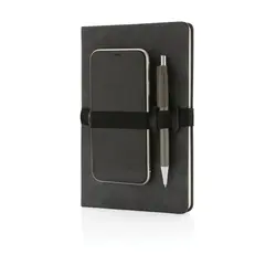 Rokovnik A5 s držačem za mobitel i olovkom tvrdi uvez PU Deluxe P774.23 grey-2