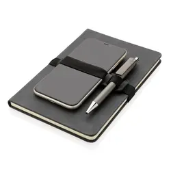 Rokovnik A5 s držačem za mobitel i olovkom tvrdi uvez PU Deluxe P774.23 grey-5