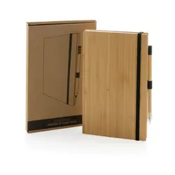 Set rokovnik i olovka bez tinte od bambusa P774.46 brown-9