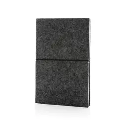 Rokovnik A5 s mekim uvezom od recikliranog filca s GRS certifikatom P774.47 black-1