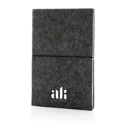 Rokovnik A5 s mekim uvezom od recikliranog filca s GRS certifikatom P774.47 black-3