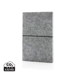 Rokovnik A5 s mekim uvezom od recikliranog filca s GRS certifikatom P774.47 grey-13