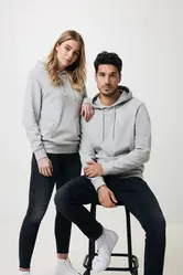 Iqoniq Torres majica s kapuljačom od recikliranog pamuka, neobojena T9401 heather grey 4XL-35