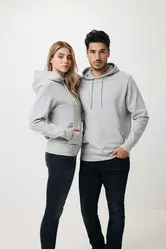 Iqoniq Torres majica s kapuljačom od recikliranog pamuka, neobojena T9401 heather grey 4XL-38