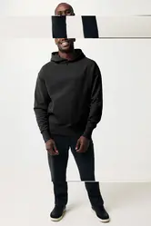 Iqoniq Yoho opuštena majica s kapuljačom od recikliranog pamuka T9402 black L-10