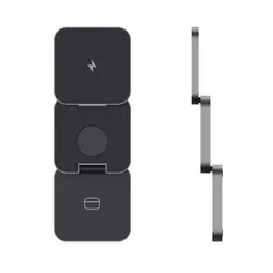 Sklopivi punjač 3u1 od recikliranog aluminija od 15 W P308.64 grey-14