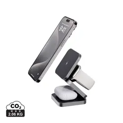 Sklopivi punjač 3u1 od recikliranog aluminija od 15 W P308.64 grey-2