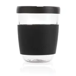 Čaša sa silikonskim poklopcem i navlakom, 360 ml Ukiyo P432.70 black-2