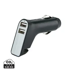 Promotivni USB auto punjač s dva utora, rezačem remena i čekićem P302.40