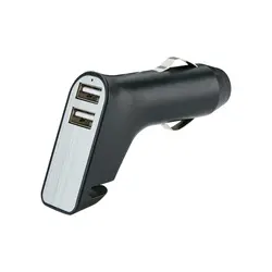 Promotivni USB auto punjač s dva utora, rezačem remena i čekićem P302.40