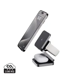 Sklopivi punjač 3u1 od recikliranog aluminija od 15 W P308.64