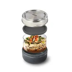 Staklena posuda za ručak 750 ml Black+Blum  P439.04 silver-16