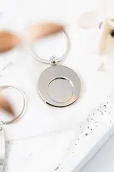 Privjesak s novčićem za kolica Cromo AP808260 silver 36×36×5 mm-5