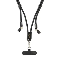 LoopAmp podesiva vezica za mobitel 160 cm s kablom 60W  P302.53 black-12