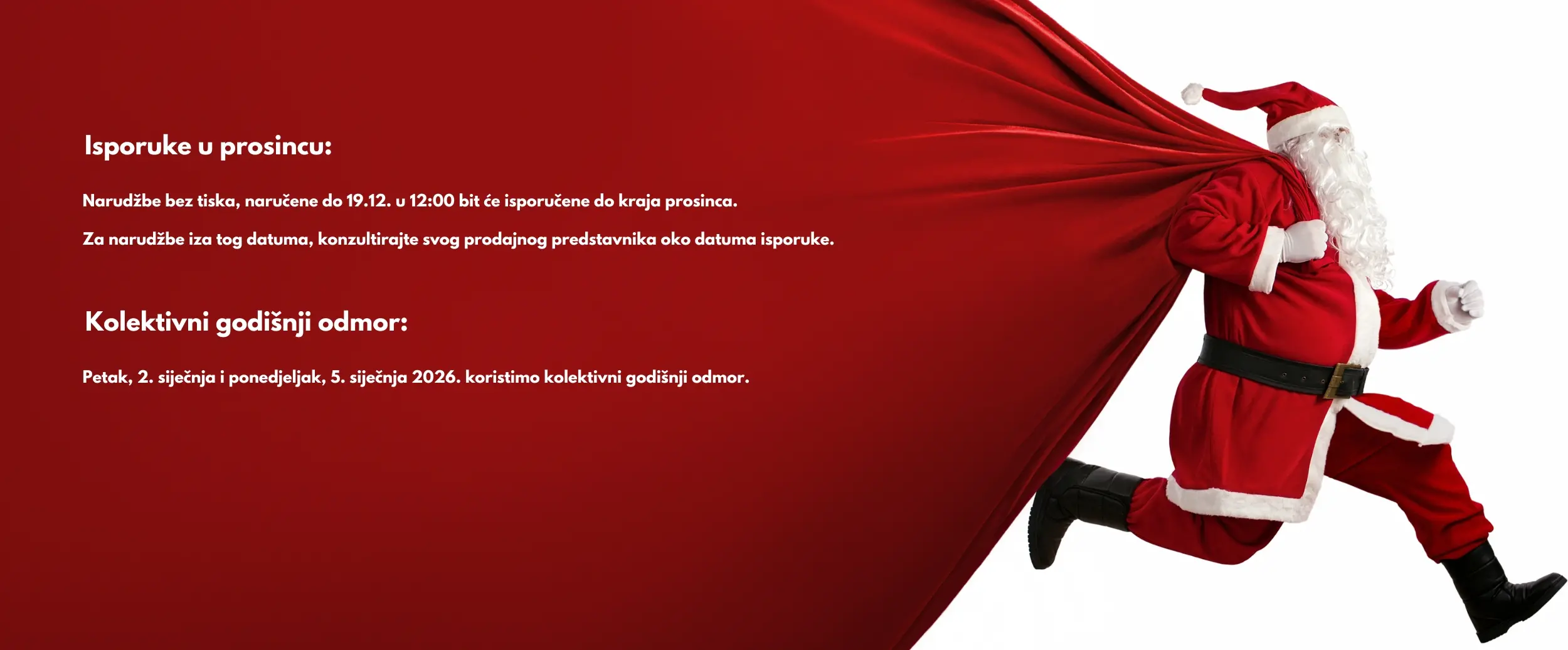 isporuke u prosincu
